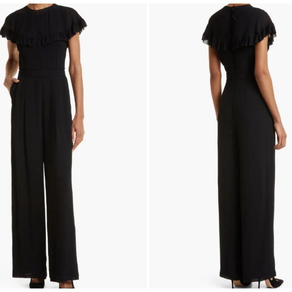 NWT Ted Baker OLIVEE Cape Jumpsuit Ladder Tape‎ Detail Ted Sz 2 US Sz 6 $375